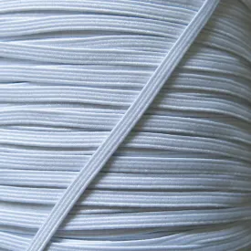 1/8" Wide White Classic Braided Elastic Trim