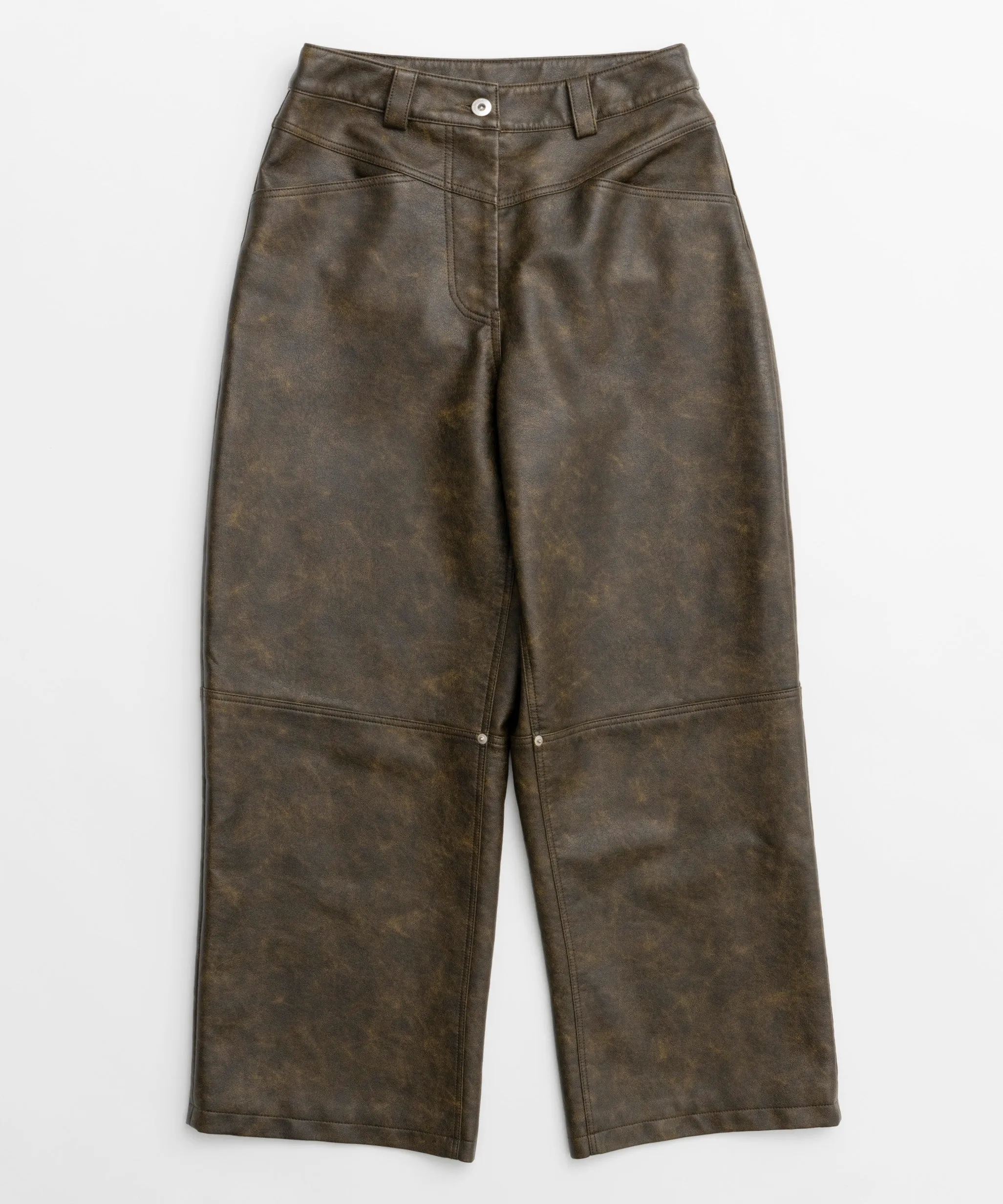 【24WINTER PRE-ORDER】Cocoon Wide Silhouette Vegan Leather Pants