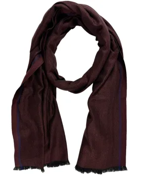 Agnona Scarf Dark Burgundy Purple Stripe - Luxury Silk Shawl SALE