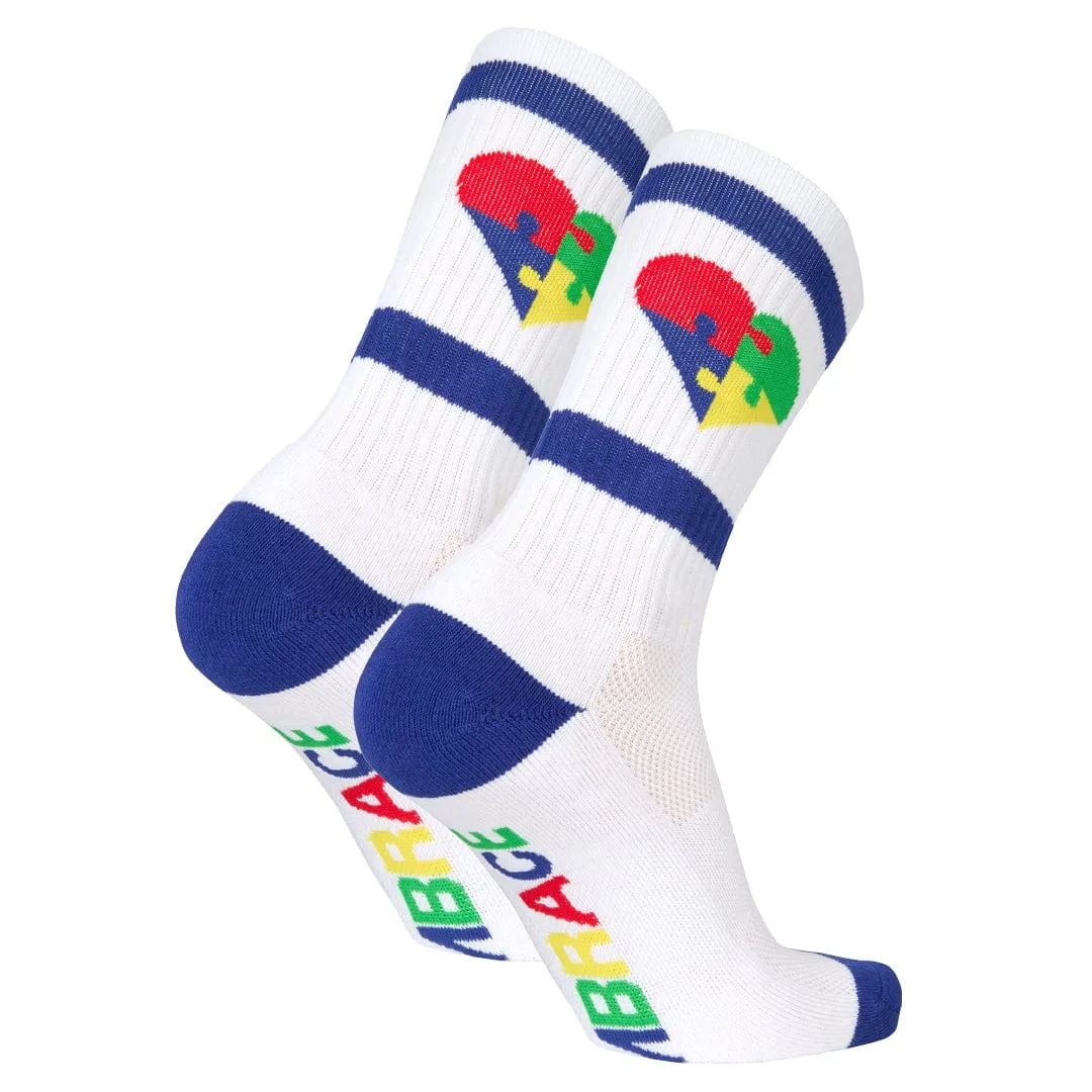 Autism Heart Athletic Crew Socks