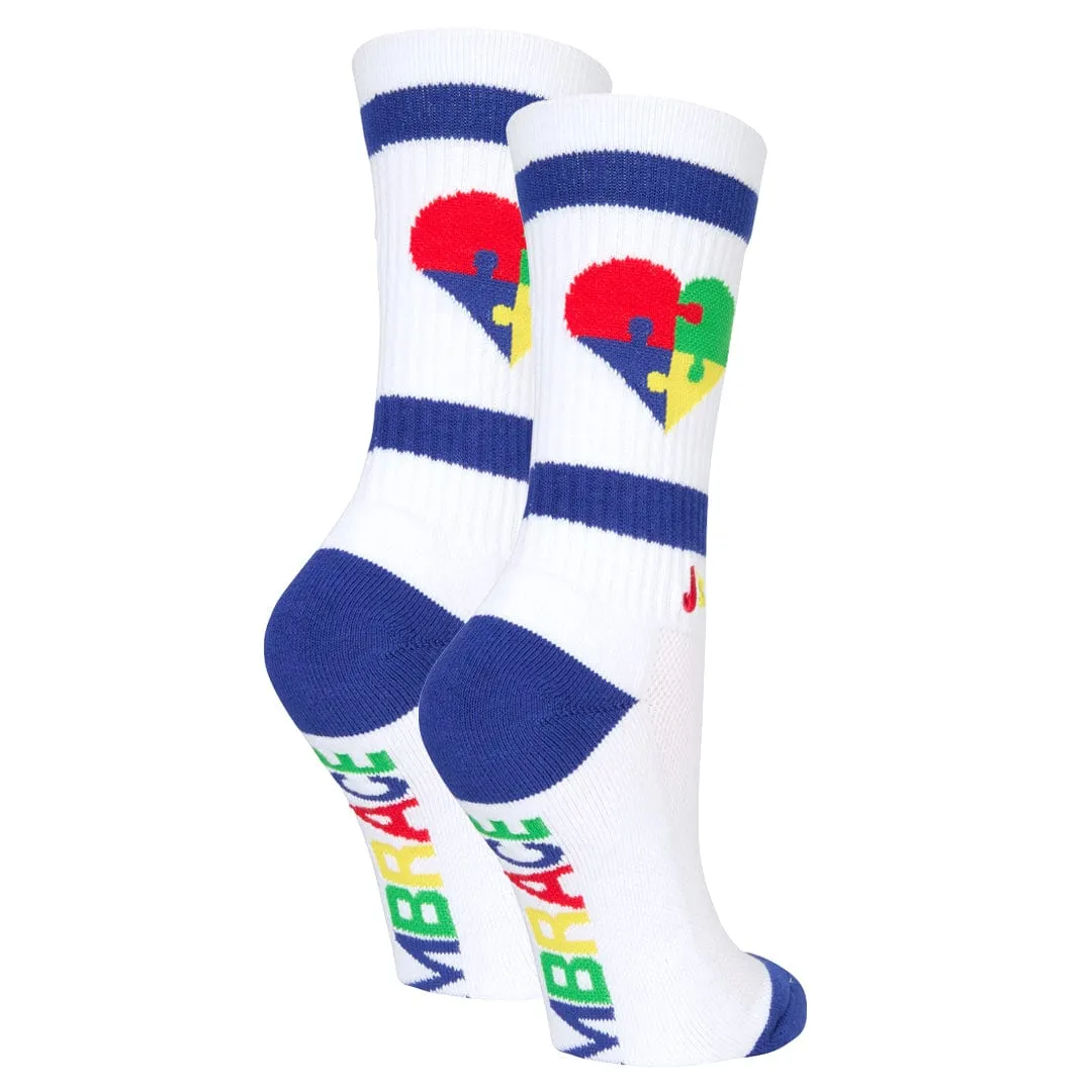 Autism Heart Athletic Crew Socks