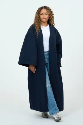 Basic Navy Thick Kimono