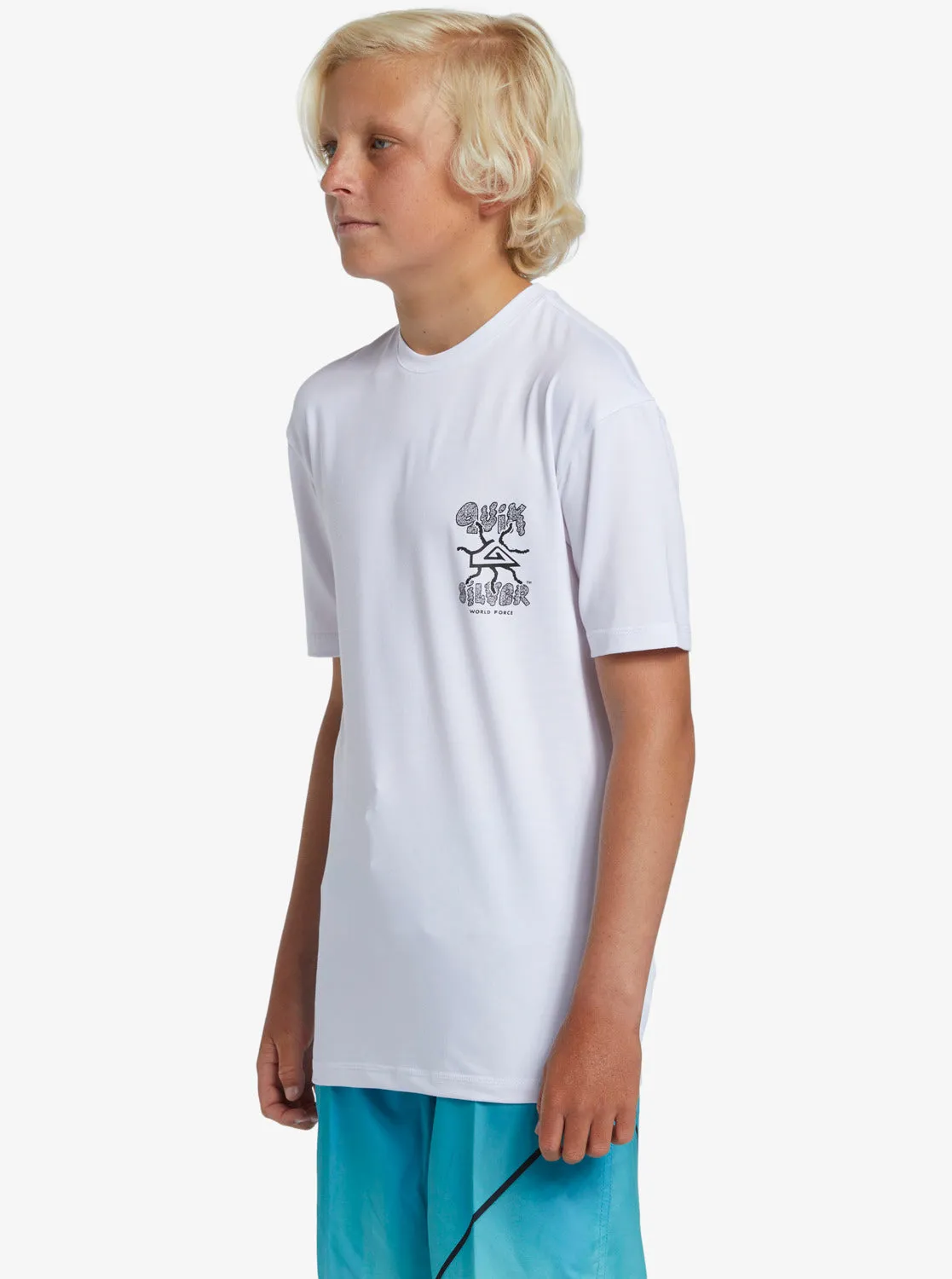 Boys 8-16 Mix Session UPF 50 Short Sleeve Surf Tee - White