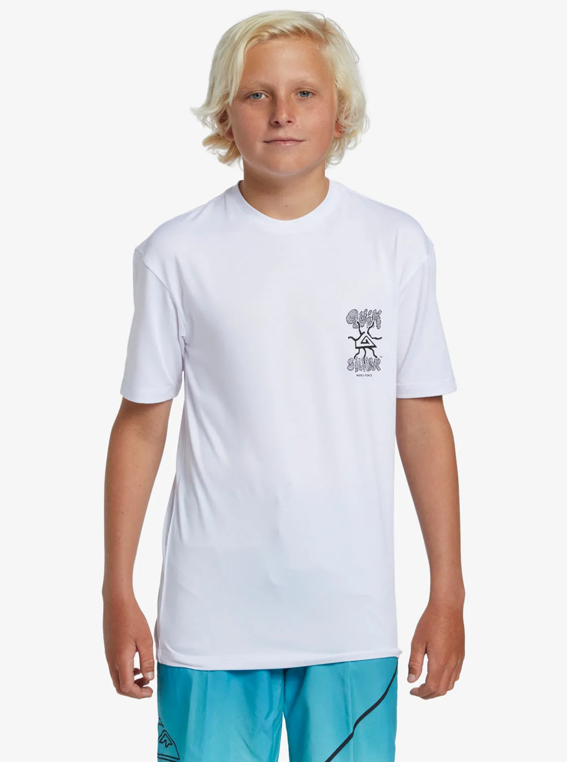 Boys 8-16 Mix Session UPF 50 Short Sleeve Surf Tee - White