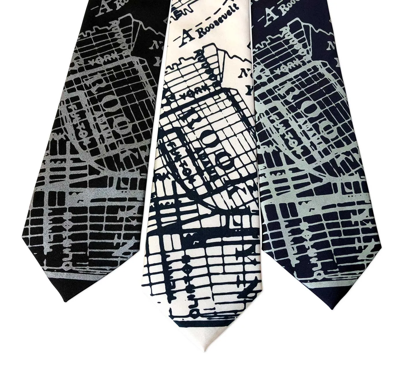 Brooklyn City Map Necktie, New York Tie