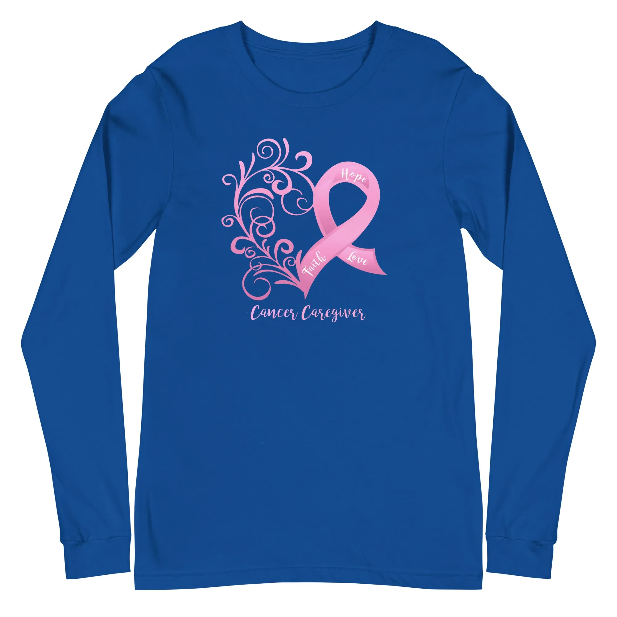 Cancer Caregiver Heart Long Sleeve Tee - Dark Colors