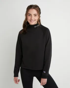 Champion Women's Powerblend Mock Neck Sweater Black W59220 586OEA 001