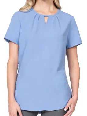 Classic - Women's Key-Hole Stretch Blouse Solid Scrub Top