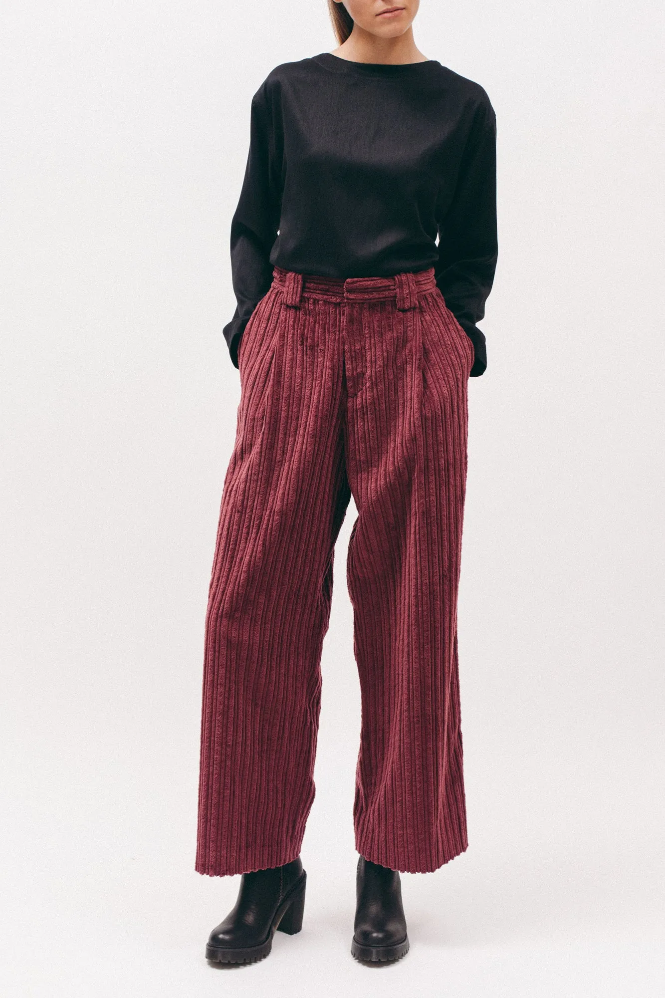 Cord Trouser - Dark Rose