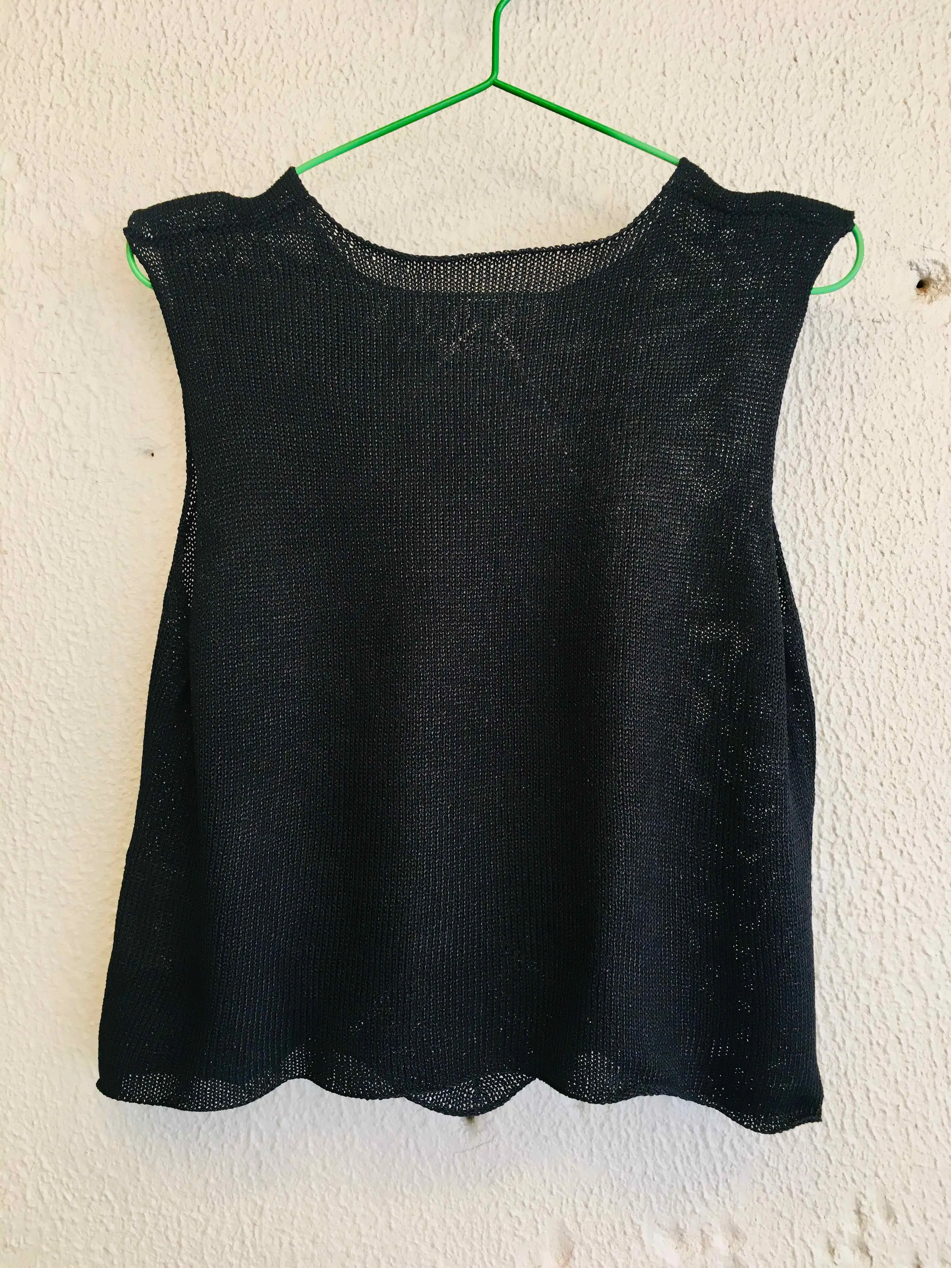 Earlymade Fish Bone See Through Knit Top - Black - LAST PIECE