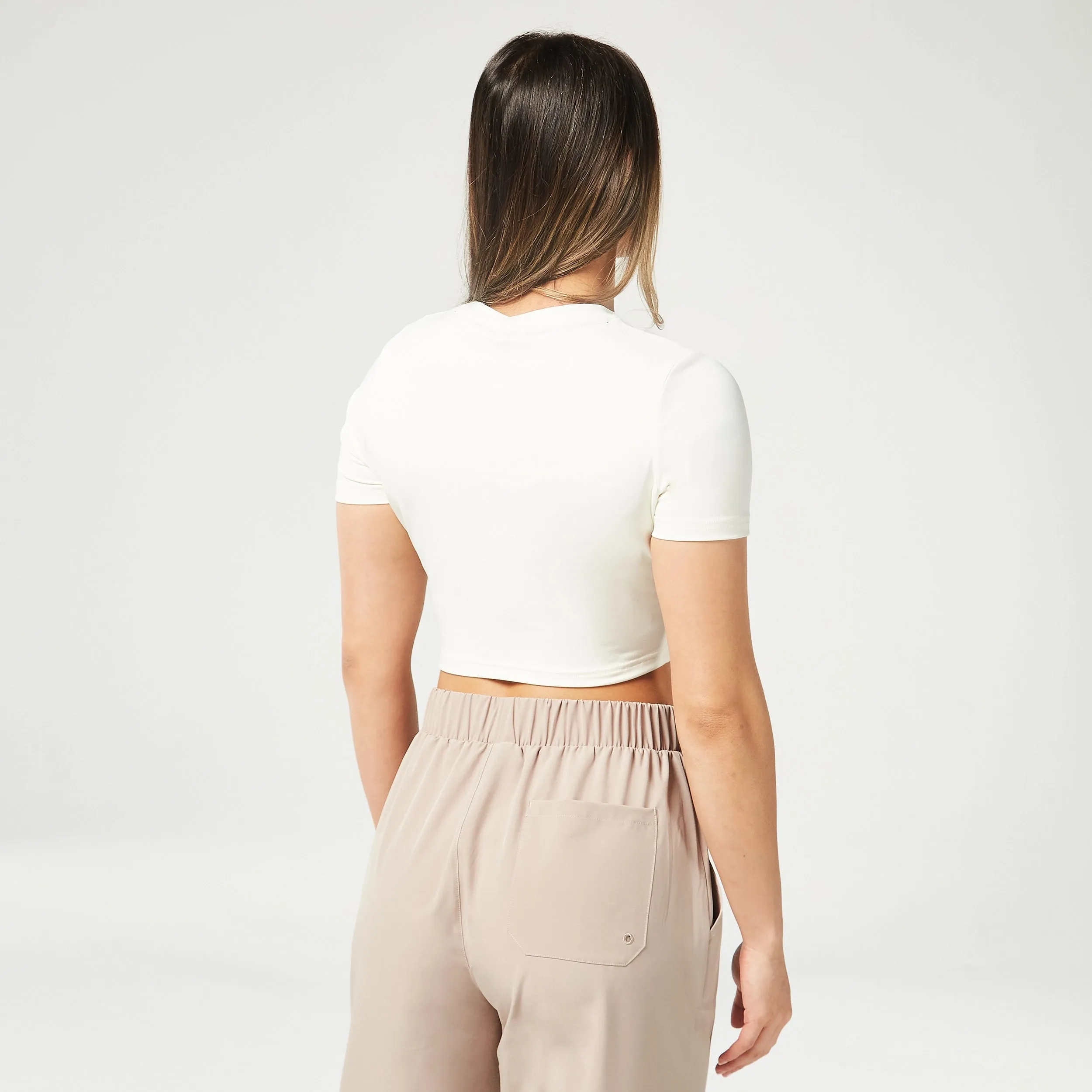 Essential Cropped Tee - Pearl White