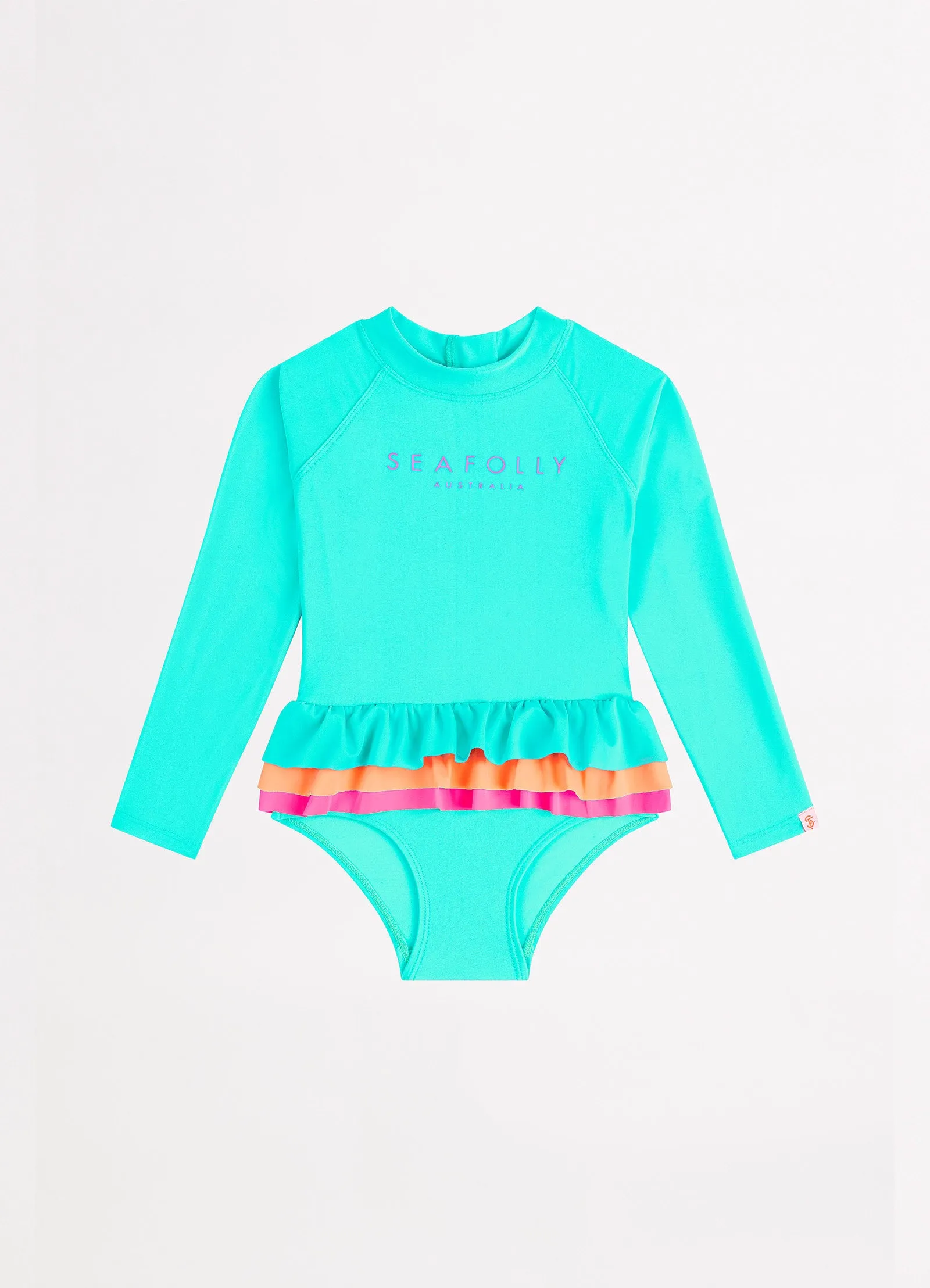 Essential Girls Colour Blocked Paddlesuit - Splash