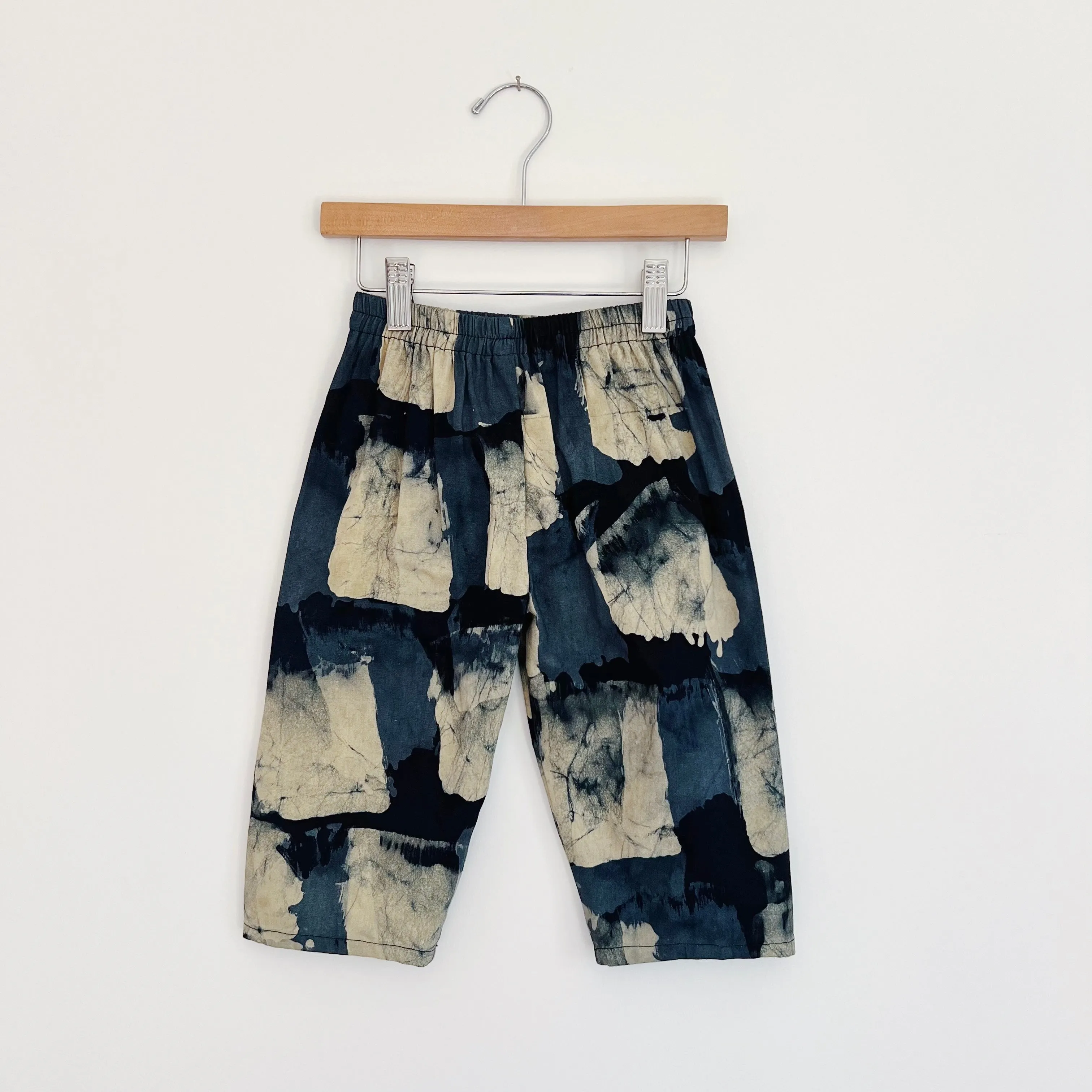 Fahari Bazaar | Kids Lazy Pants in Indigo Brush Strokes