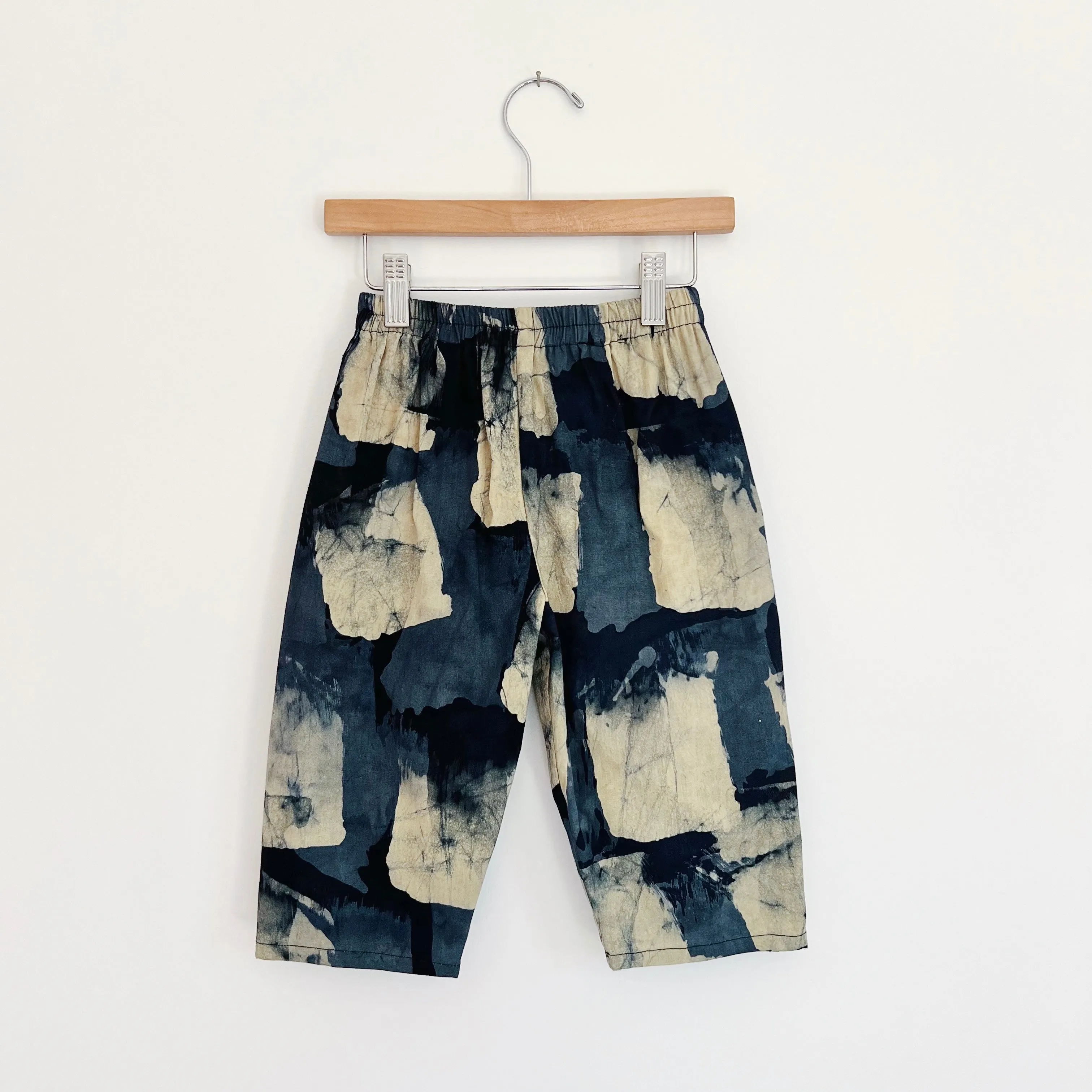 Fahari Bazaar | Kids Lazy Pants in Indigo Brush Strokes