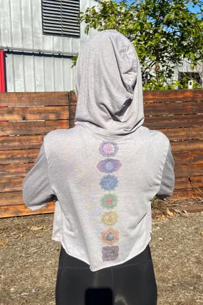 Full Chakra Back Cropped Long Sleeve Hoodie T-Shirt