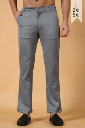 Grey Cotton Lycra Chinos