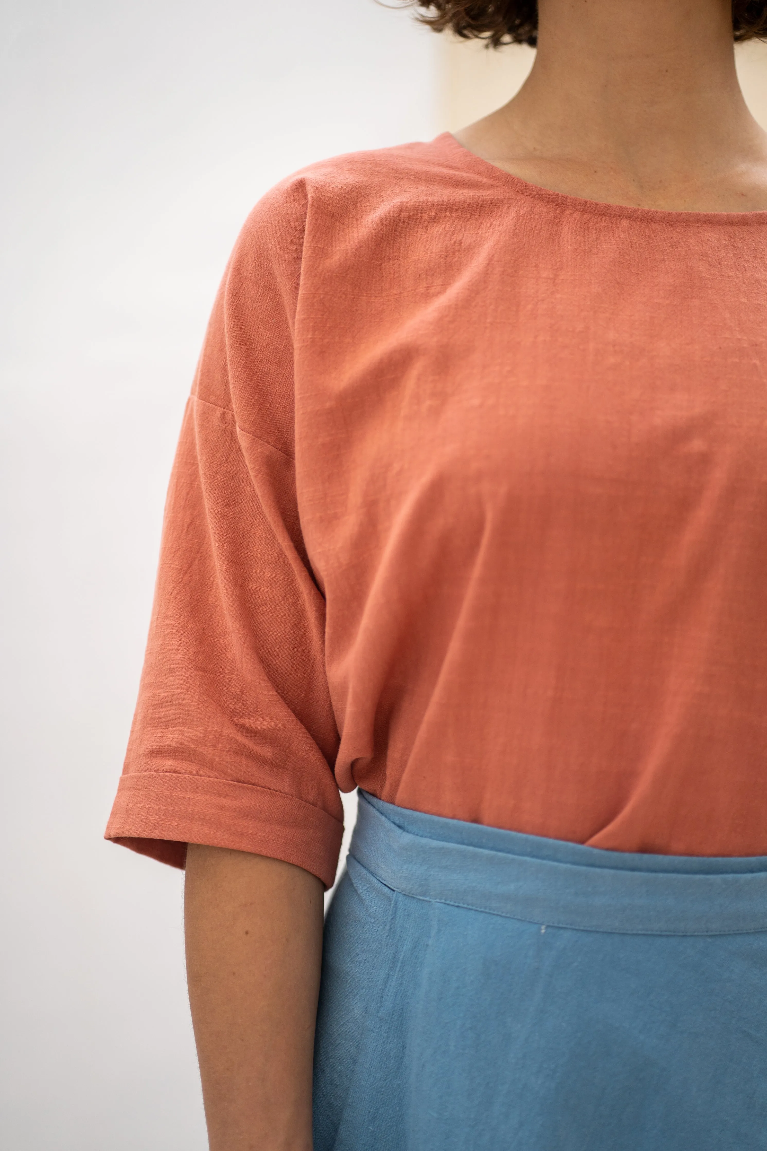 Half Sleeve Top - Coral