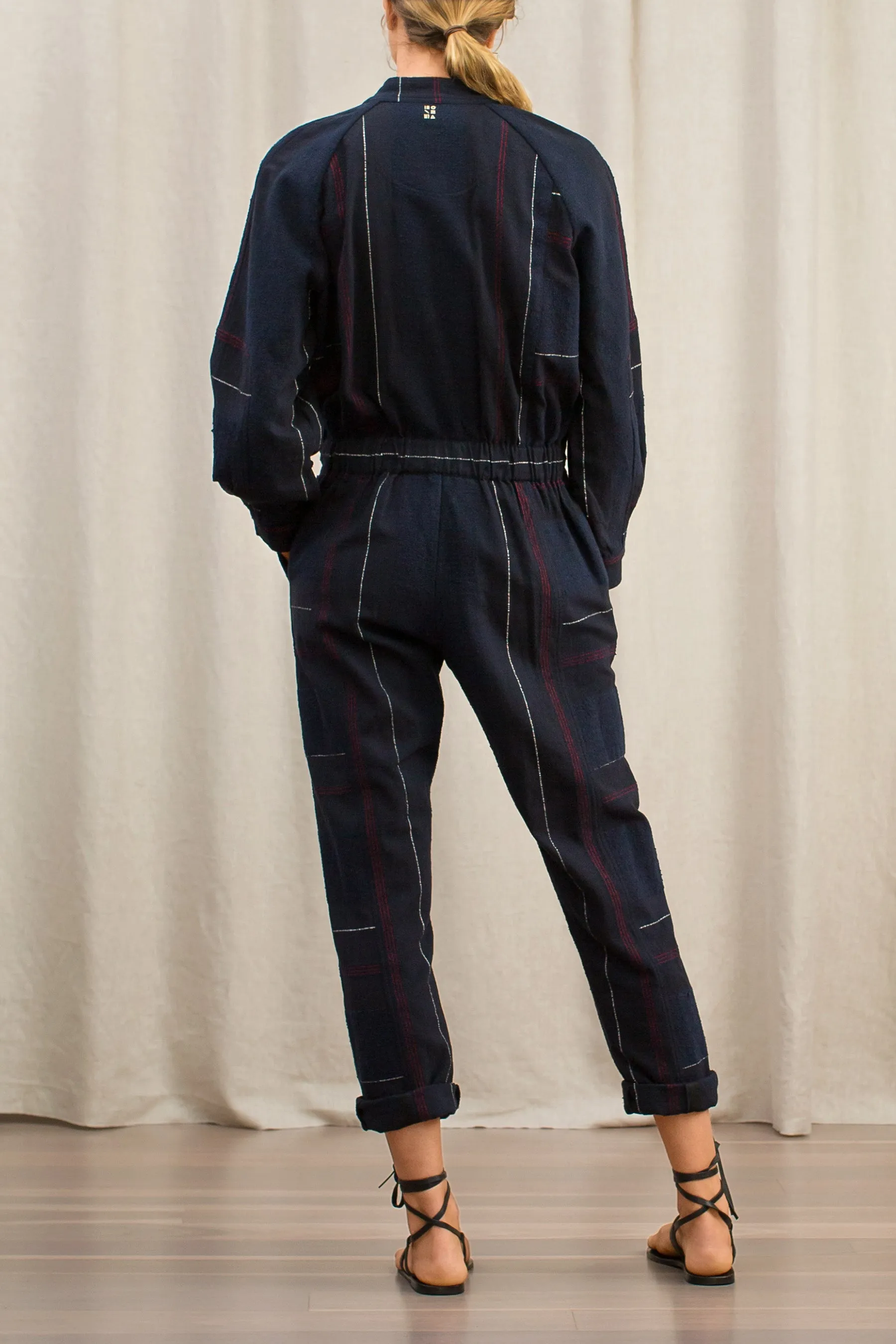 Hephaestus Navy Boucle Stripe Boilersuit