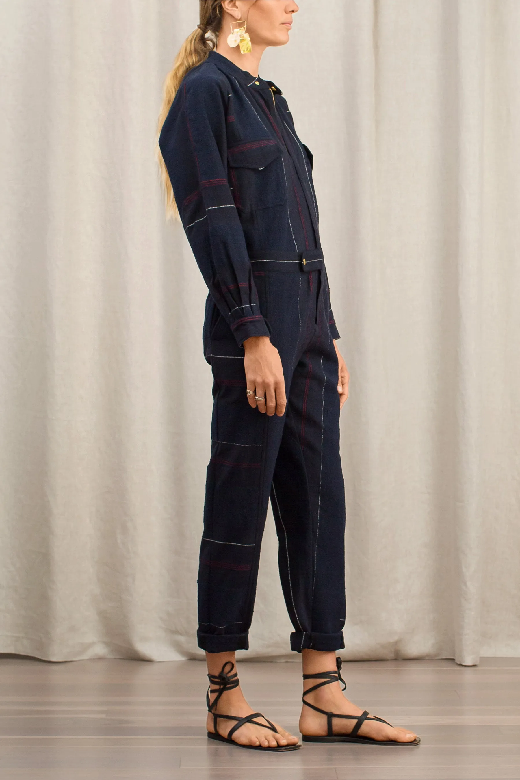 Hephaestus Navy Boucle Stripe Boilersuit