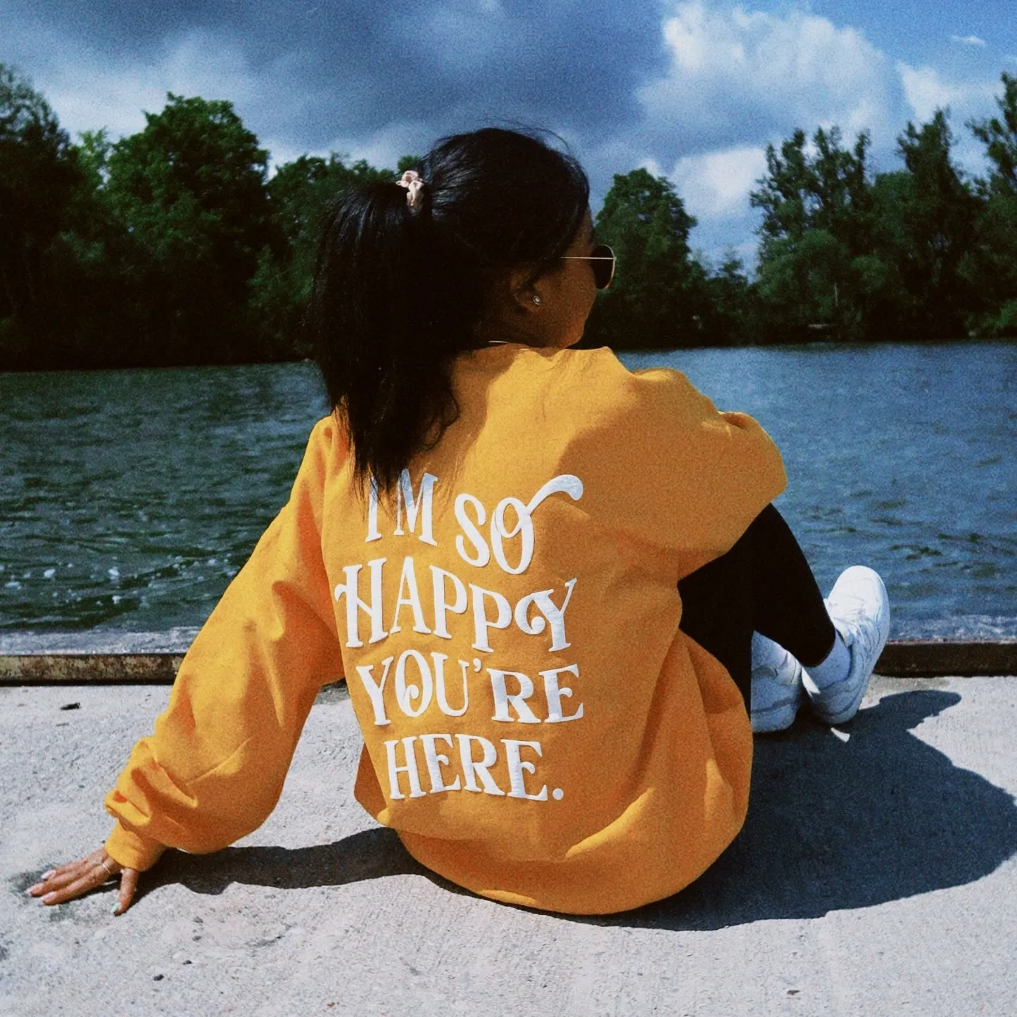 I'm So Happy You're Here Crewneck - Sunshine