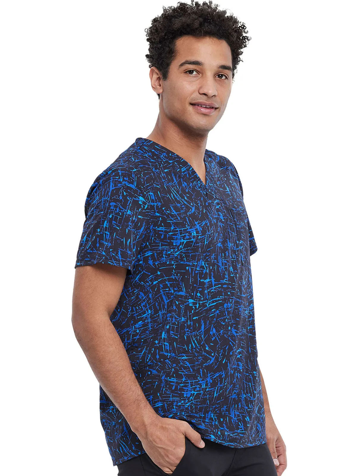 Infinity - Men's V-Neck Tuckable Print Top