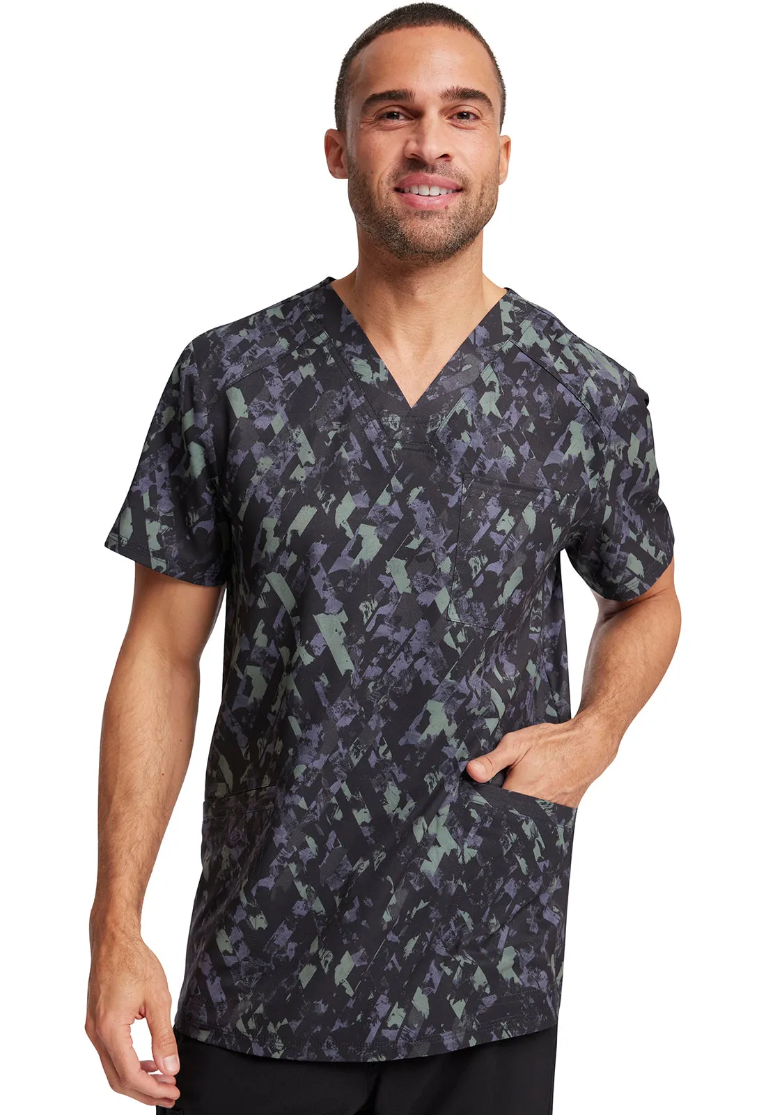 Infinity - Men's V-Neck Tuckable Print Top