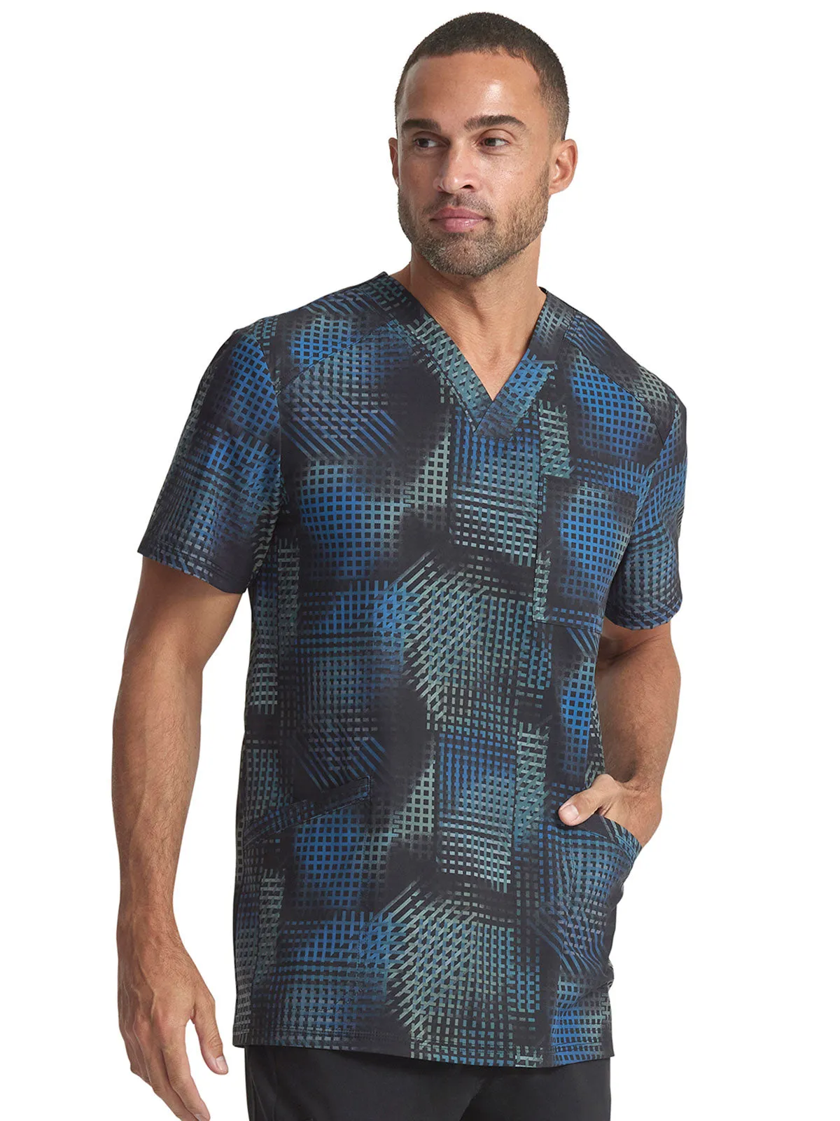 Infinity - Men's V-Neck Tuckable Print Top