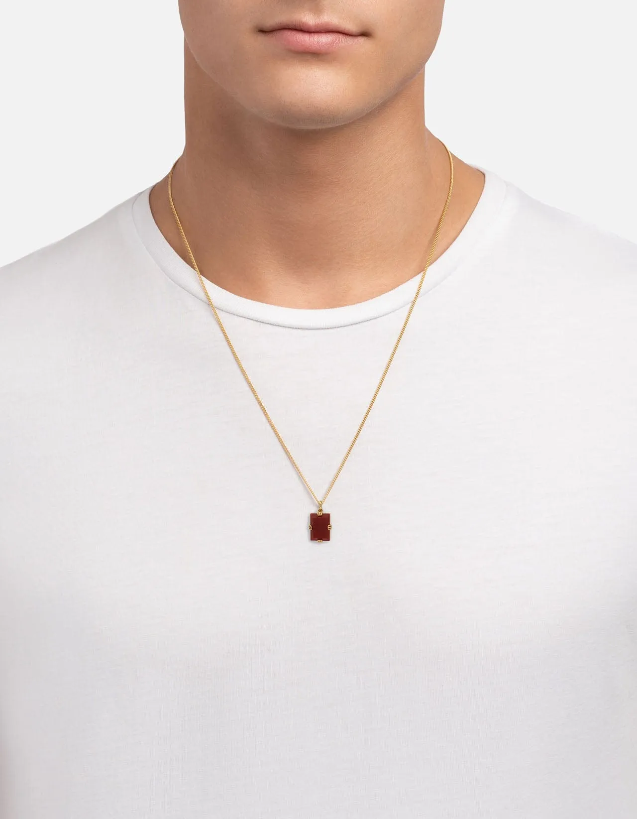 Lennox Cornelian Necklace, Gold Vermeil