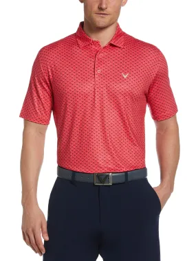 Mens Allover Chevron Print Golf Polo