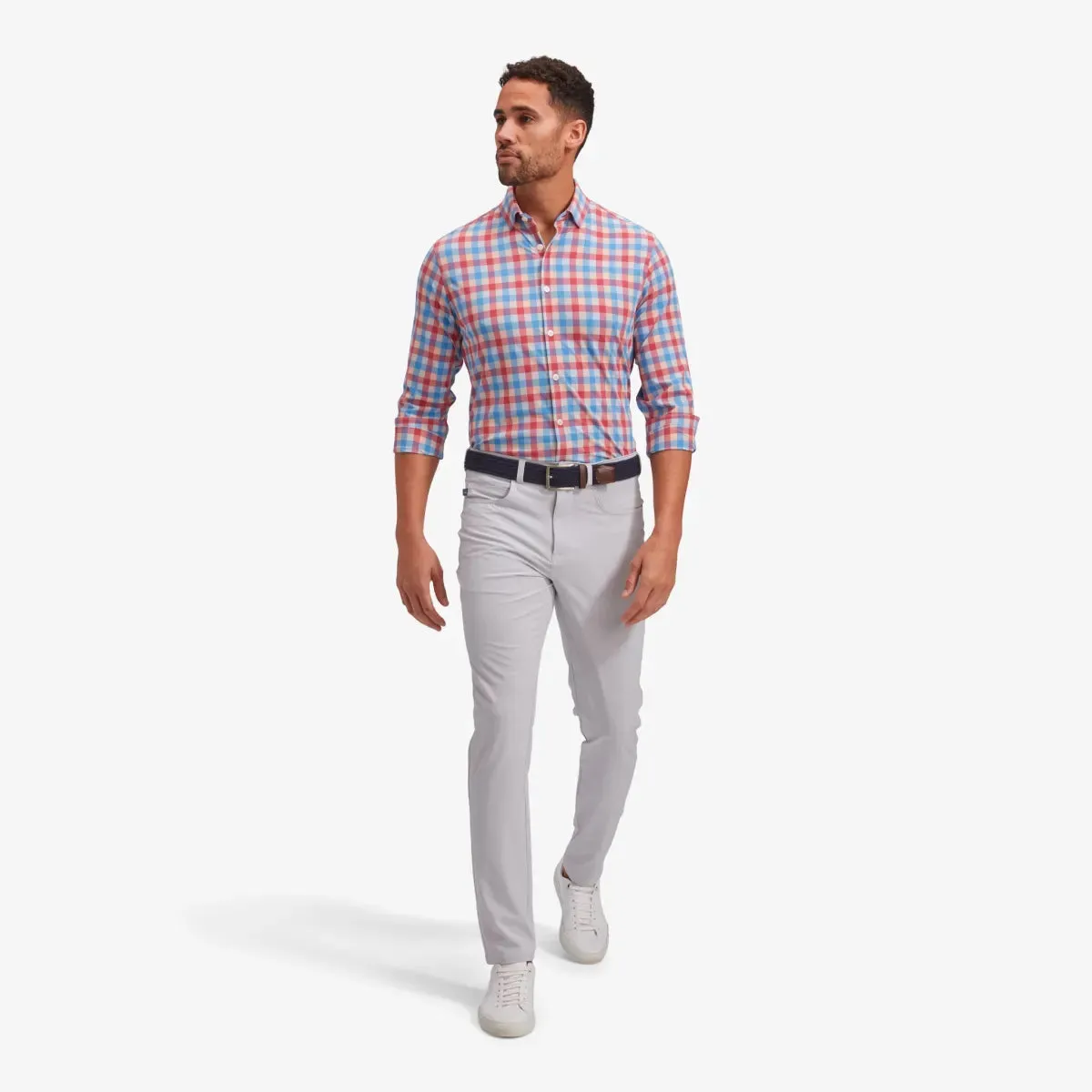 Men's Mizzen   Main | Leeward Dress Shirt | Red Blue Multi Large Check