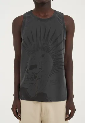 Mens Punks Not Dead Tank Top Vest - Charcoal