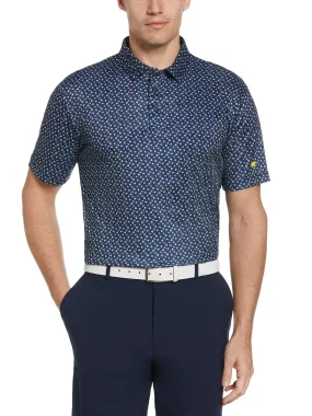 Men's Short Sleeve Hibiscus Print Polo