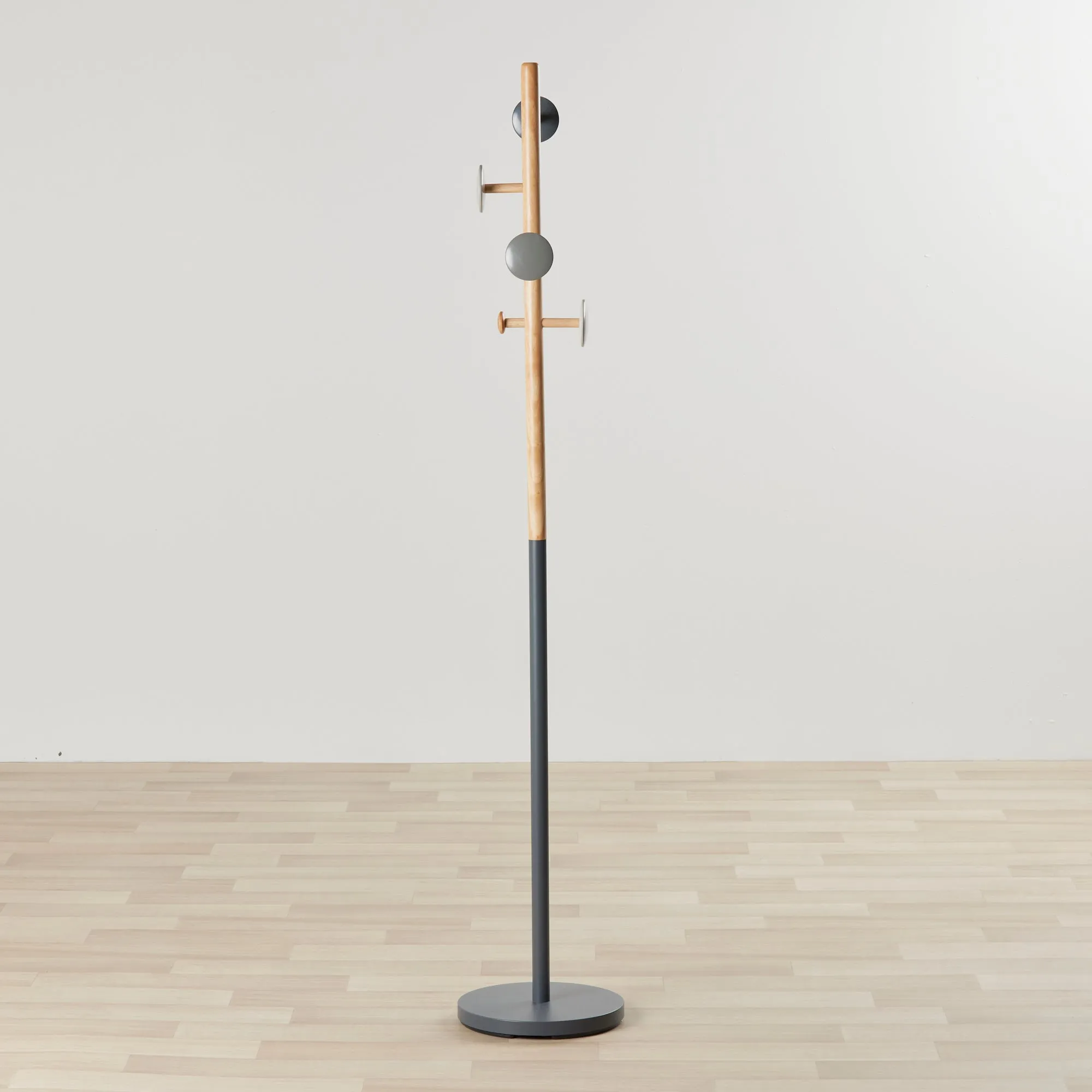 Mid C Coat Stand - Black/Natural/Grey