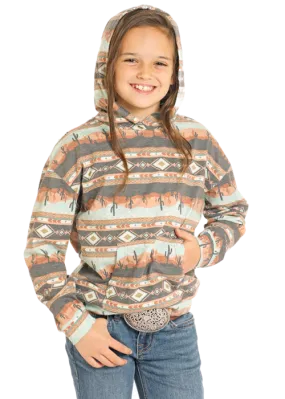 Panhandle Slim® Girls Southwest Scenery Print Hoodie