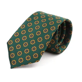 Pensacola Medallion Polyester Tie, Green / Orange / Pink