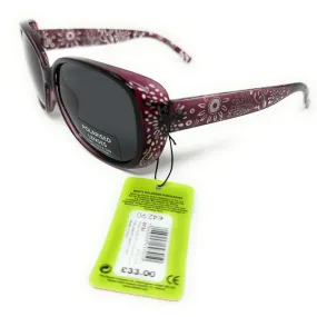 Polarised Sunglasses Ladies Floral Burgundy Frame by Boots 073J