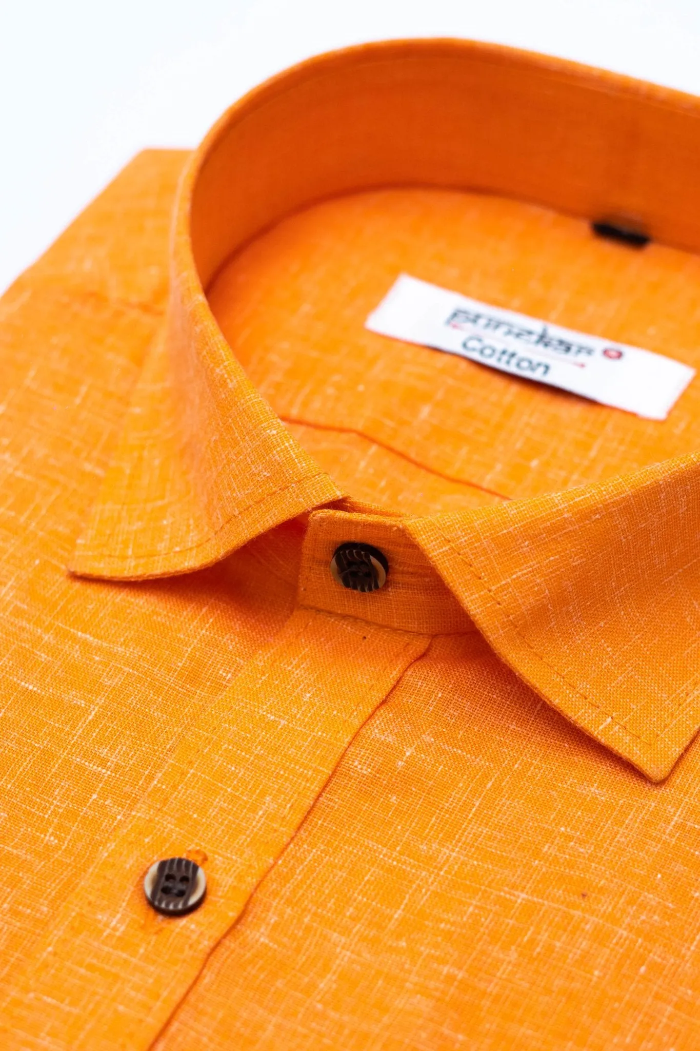 Punekar Cotton Men's Formal Handmade Orange Color Shirt for Men's.