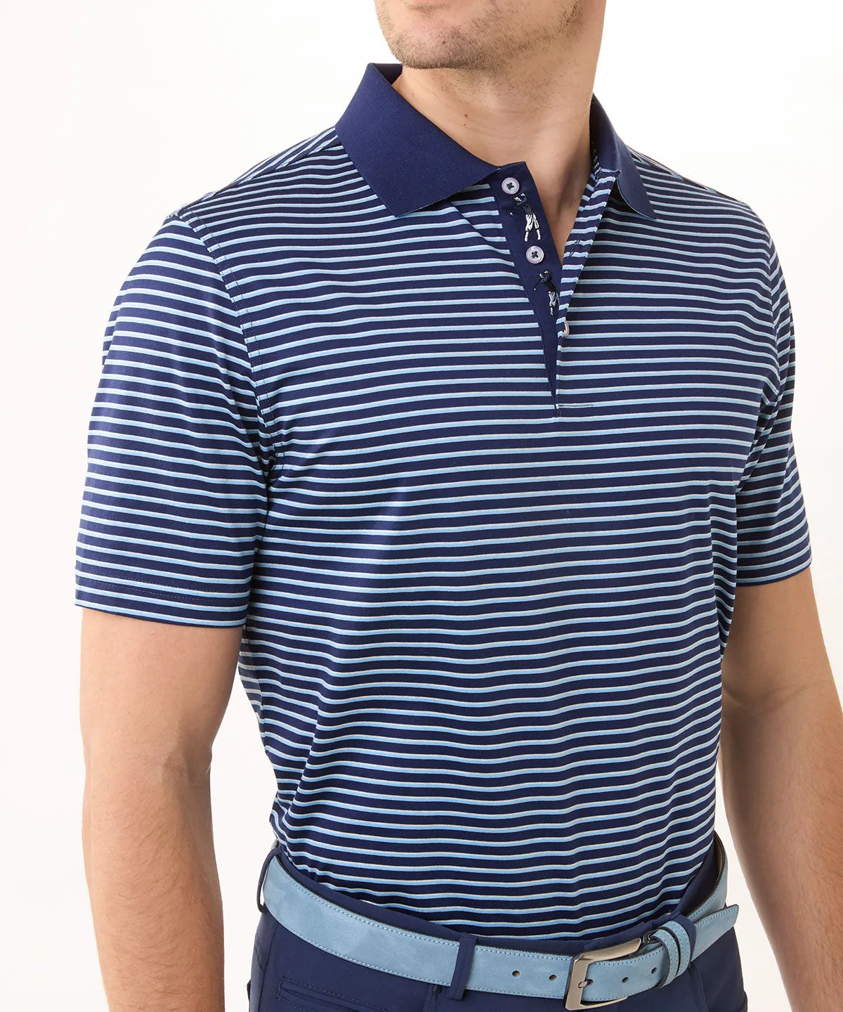 Signature 100% Mercerized Cotton Robson Stripe Polo Shirt