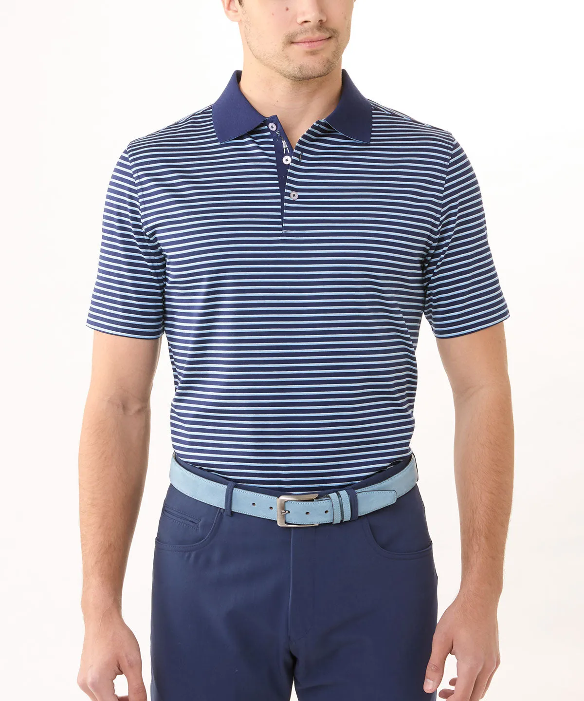 Signature 100% Mercerized Cotton Robson Stripe Polo Shirt