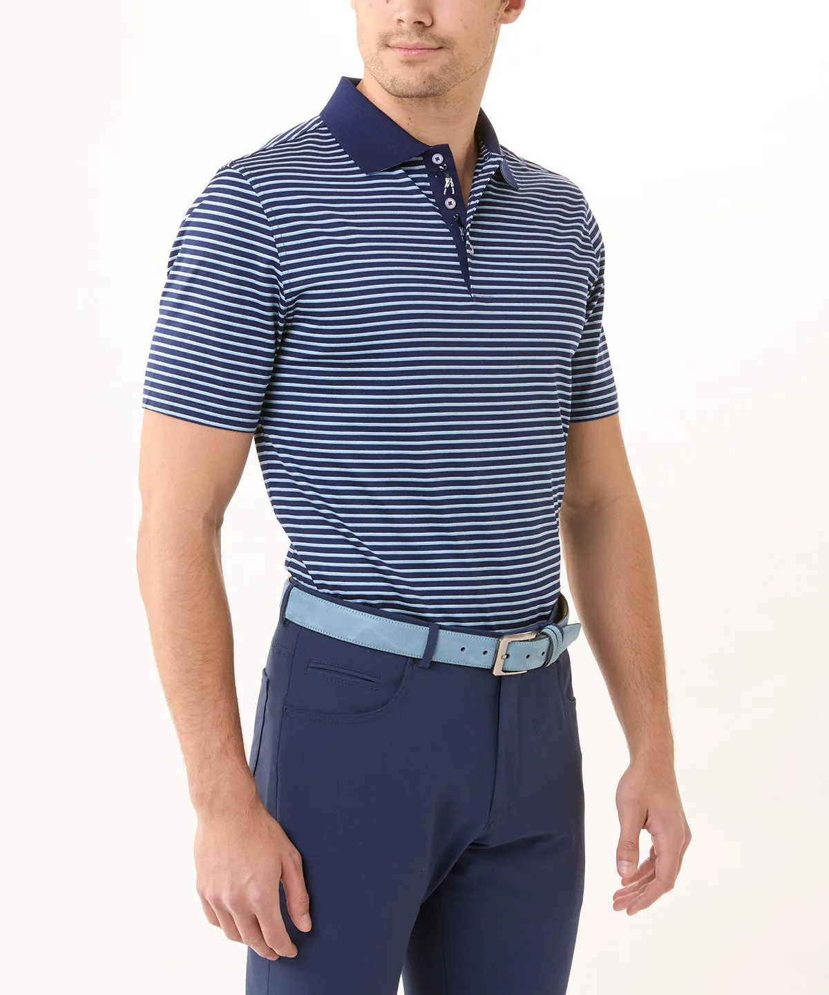 Signature 100% Mercerized Cotton Robson Stripe Polo Shirt