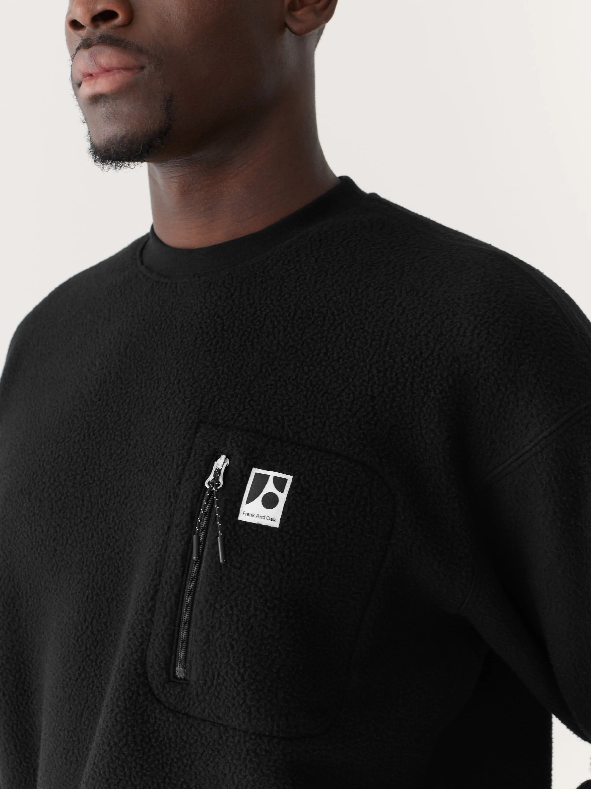 The Explorer Polar Fleece Crewneck in Black