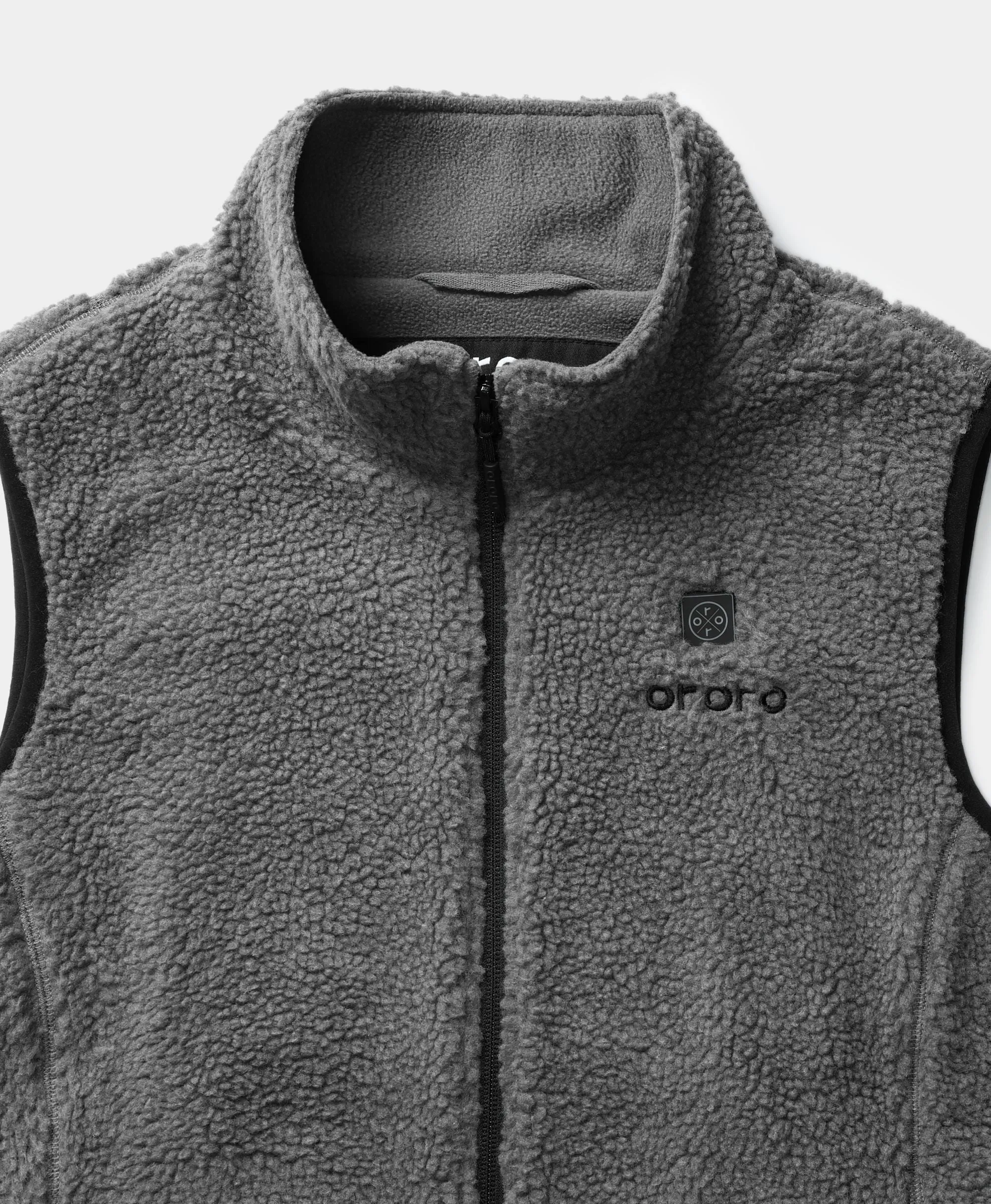 Women's Heated Recycled Fleece Vest - White/Gray